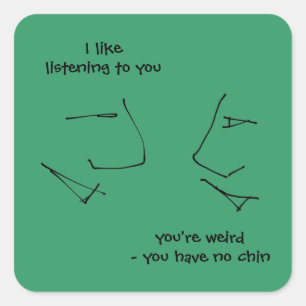 Talking Heads - weird and fun bizarre humour Square Sticker