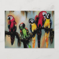Talking Parrots ~ Postcard Bird Nature Wild