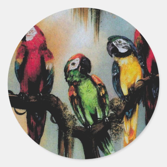 Talking Parrots ~ Stickers Bird Animal Nature (Front)