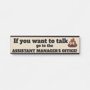 Talking poop funny boss door plate door sign