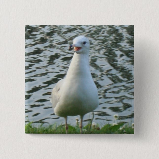Talking Seagull 15 Cm Square Badge (Front)