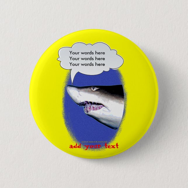 Talking Shark (photo) 6 Cm Round Badge (Front)