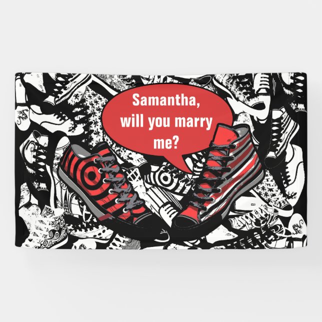 Talking shoes 1 + your own background & text banner (Horizontal)