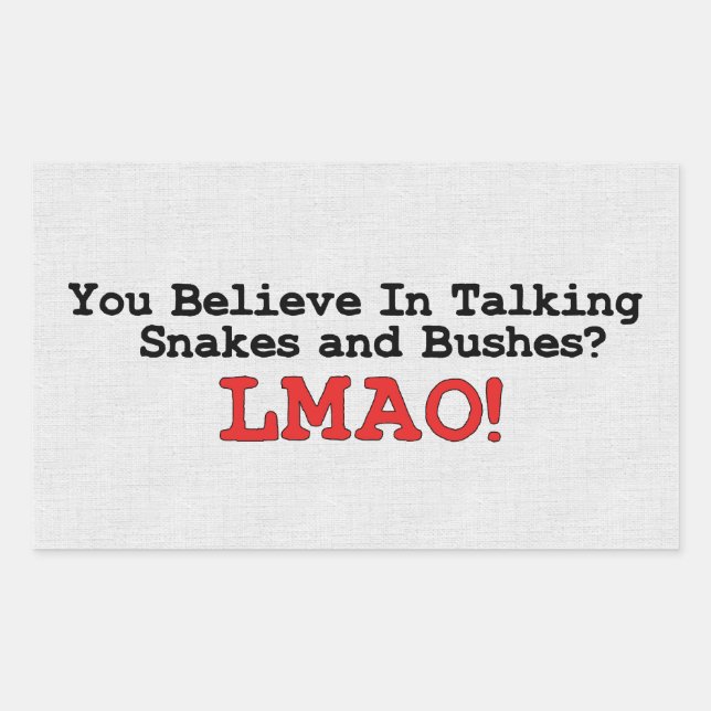 Talking Snakes and Bushes Rectangular Sticker (Front)