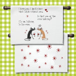 Talking to the Wine Funny Cat Tea Towel<br><div class="desc">Uh oh,  The Cabernet Cat is blowing it with his new Siamese Cat friend: He admits he's only talking to his wine about his undying love. Here's the hilarious evidence in cartoon form on a kitchen towel,  great for spreading the love and the funny.</div>