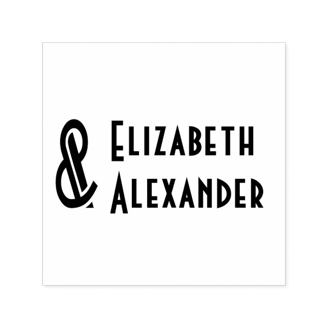 Tall Ampersand #1 Two Names #3 Wedding Couple Self-inking Stamp (Design)