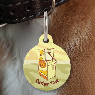 Tall arcade game console pet name tag