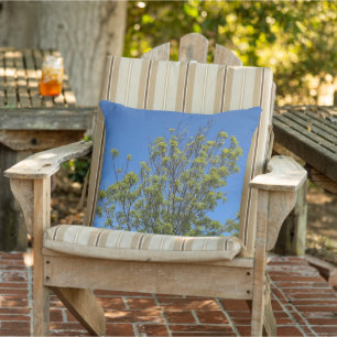 Tall Ash Tree In The Beautiful Blue Sky Photo  Cushion