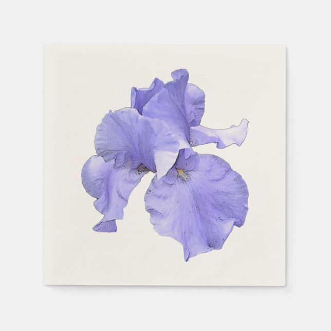 Tall Bearded Purple Iris Napkin (Front)