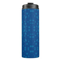 Tall blue travel mug with a black lid