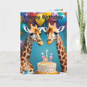 **"Tall Celebrations: A Giraffe's Birthday Bash"** Card