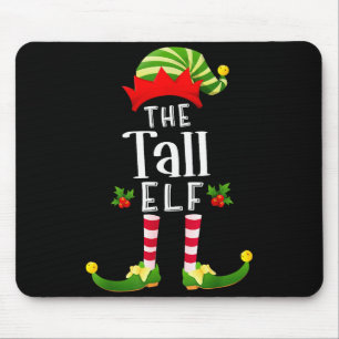 Tall Christmas Elf Matching Pajama X-mas Party  Mouse Pad