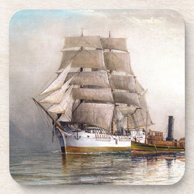 Tall Clipper Ship Ocean High Seas Coaster (Front)