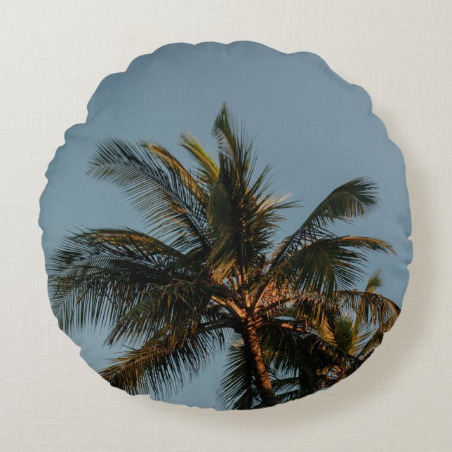 Tall coconut tree round cushion (Front)