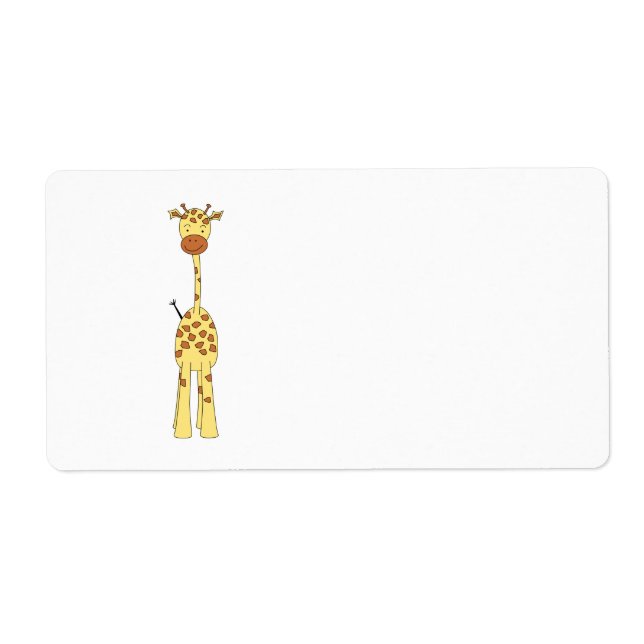 Tall Cute Giraffe. Cartoon Animal. (Front)