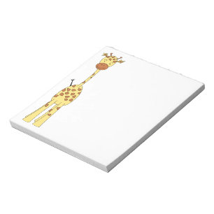 Tall Cute Giraffe. Cartoon Animal. Notepad