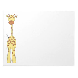 Tall Cute Giraffe. Cartoon Animal. Notepad