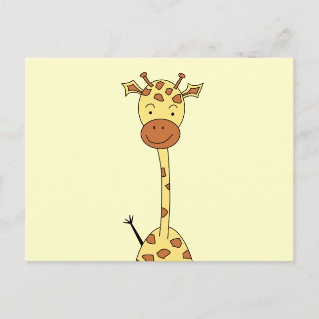 Tall Cute Giraffe. Cartoon Animal. Postcard (Front)