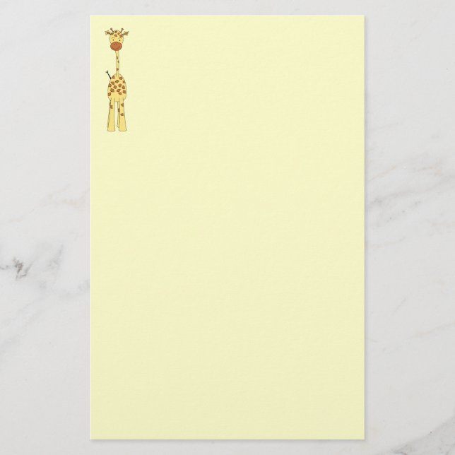 Tall Cute Giraffe. Cartoon Animal. Stationery (Front)