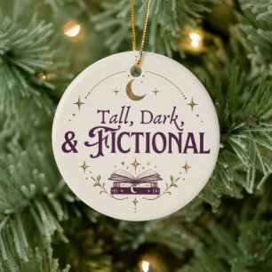 Tall Dark and Fictional Celestial Book Lover Ceramic Tree Decoration