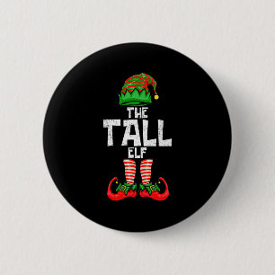 Tall Elf Christmas Matching Family  6 Cm Round Badge
