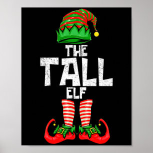 Tall Elf Christmas Matching Family  Poster