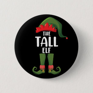Tall Elf Matching Family Christmas  6 Cm Round Badge