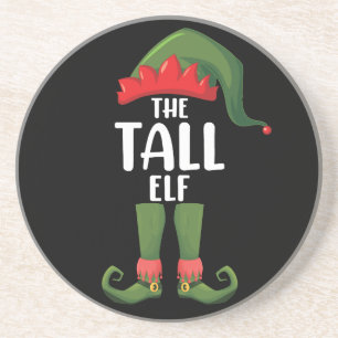 Tall Elf Matching Family Christmas  Coaster