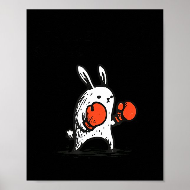 Tall enough for shins funny bunny boxing rabbit poster (Front)