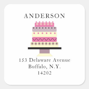 Tall Fancy Cake Retro Return Address Label