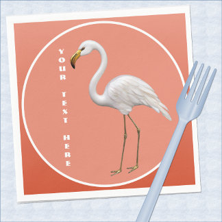 Tall Flamingo Soft Peach Party Napkin