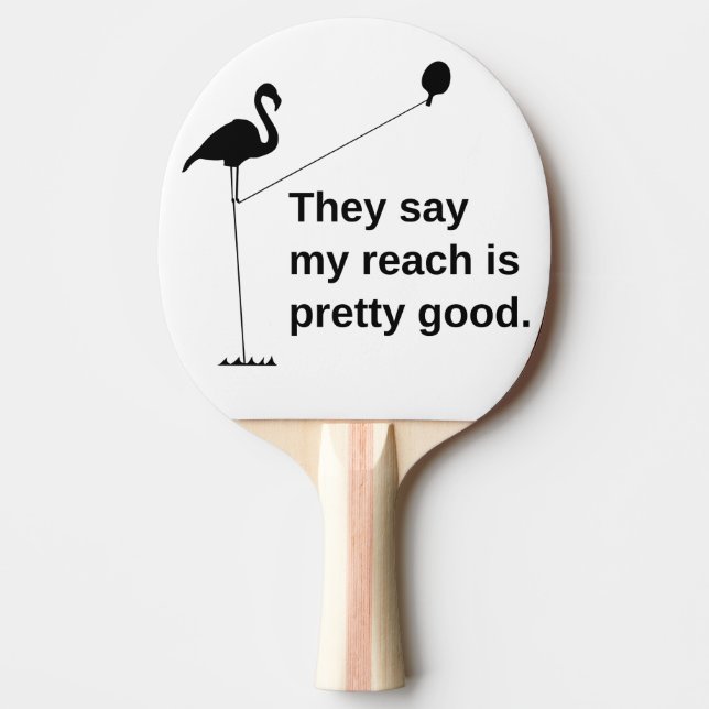 Tall Flamingo Table Tennis Reach Ping Pong Paddle (Front)