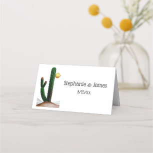 Tall Flowering Cactus Vintage Drawing Place Card
