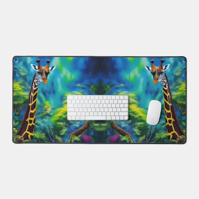 Tall Giraffe in the trees Desk Mat (Keyboard & Mouse)
