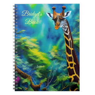 Tall Giraffe in the Trees Spiral Notebook
