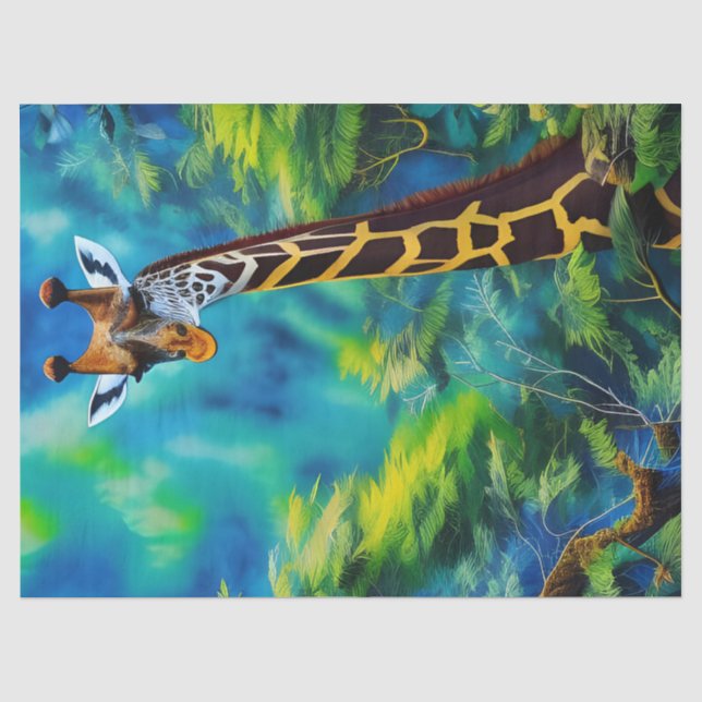 Tall Giraffe in the trees  Tissue Paper (Front)