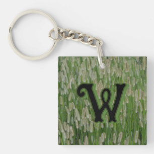 Tall Green Grasses Seeds Key Ring
