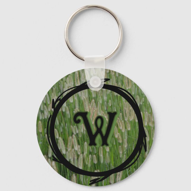 Tall Green Grasses Seeds Key Ring (Front)