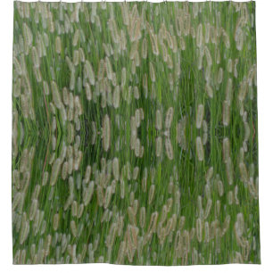 Tall Green Grasses Seeds Shower Curtain