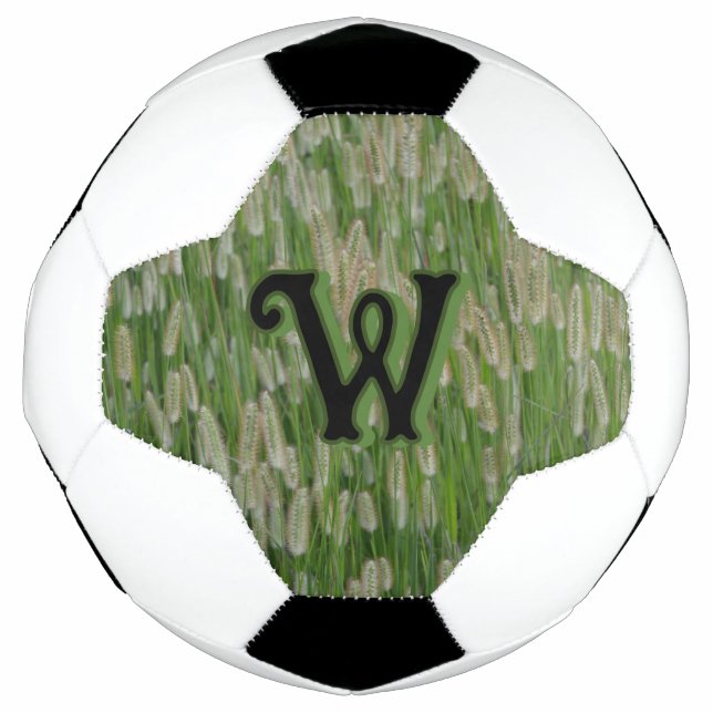 Tall Green Grasses Seeds Soccer Ball (Front)