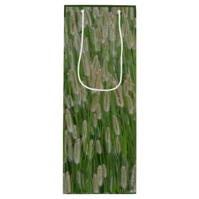 Tall Green Grasses Seeds Wine Gift Bag (Front)