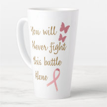 Tall Latte Mug, Cancer Inspired, Pink Ribbon Mug
