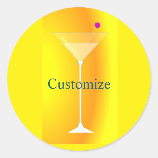Tall Martini Cocktail Thunder_Cove Classic Round Sticker (Front)