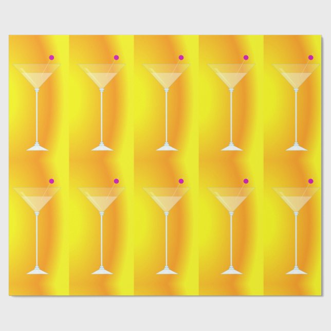 Tall Martini Cocktail Thunder_Cove Wrapping Paper (Flat)