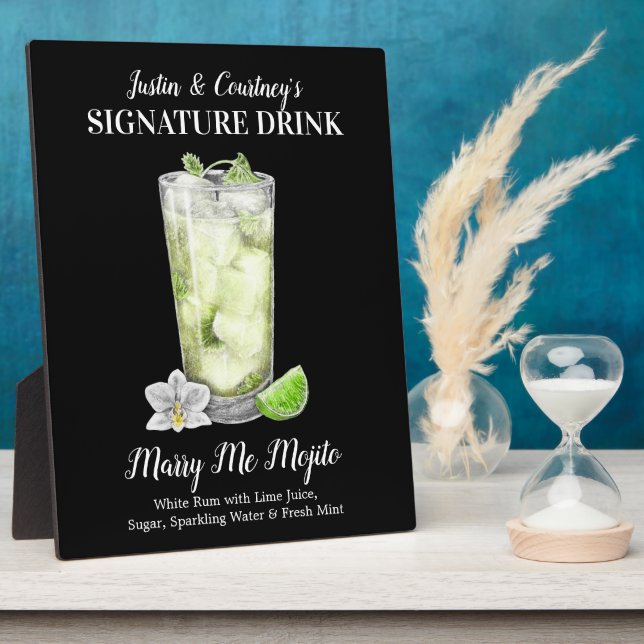 Tall Mojito • PERSONALIZE this Signature Drink Plaque (Side)