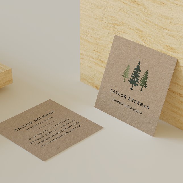 Tall Pines | Kraft Square Business Card (Creator Uploaded)