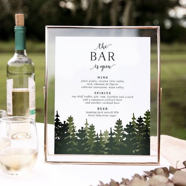 Tall Pines Wedding Bar Menu Sign (Creator Uploaded)