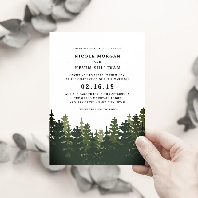 Tall Pines Wedding Invitation (Creator Uploaded)