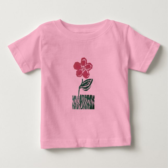 tall pink flower baby T-Shirt (Front)