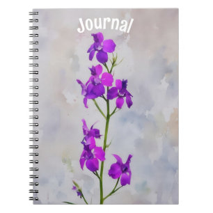 Tall Purple Flowers Journal Personalise
